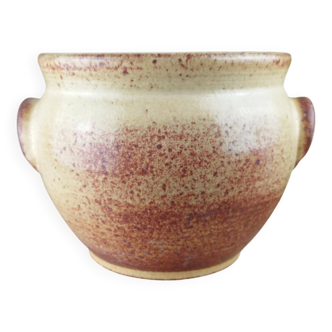 Grand Cache-Pot en Grès Vernissé – Signé Accolay n 18, H 19,5 cm