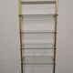 Modular shelf in glass and gilded aluminum from the 70-80s