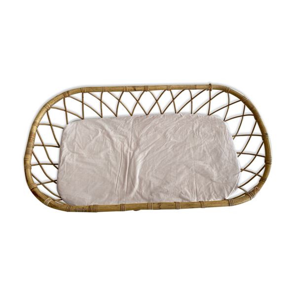 Berceau en rotin avec matelas