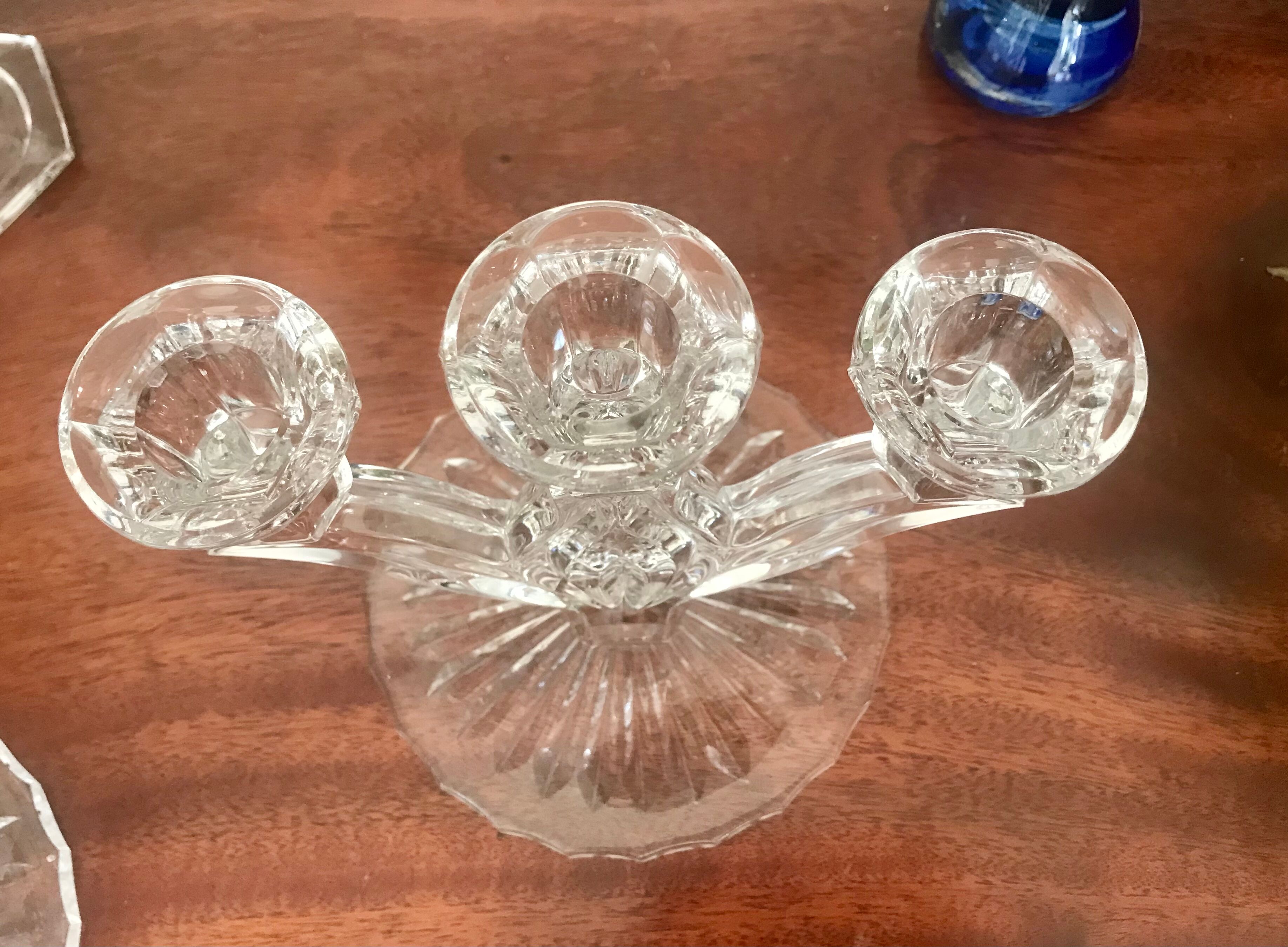 Pair of crystal candlesticks