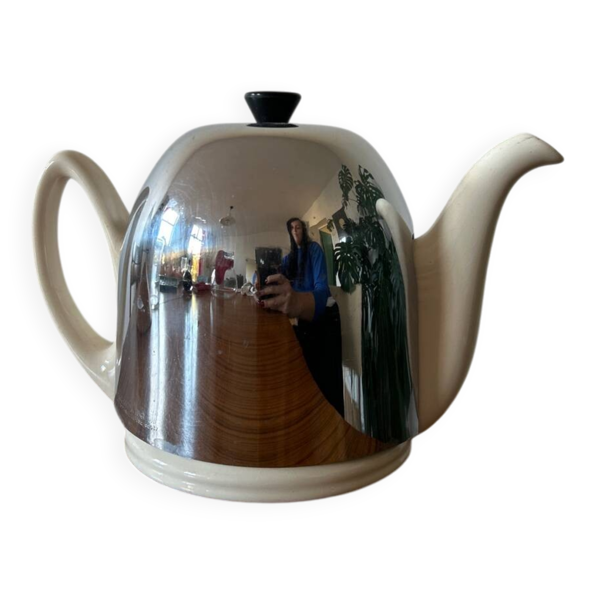 Salam Thé 57 teapot in stainless steel and earthenware