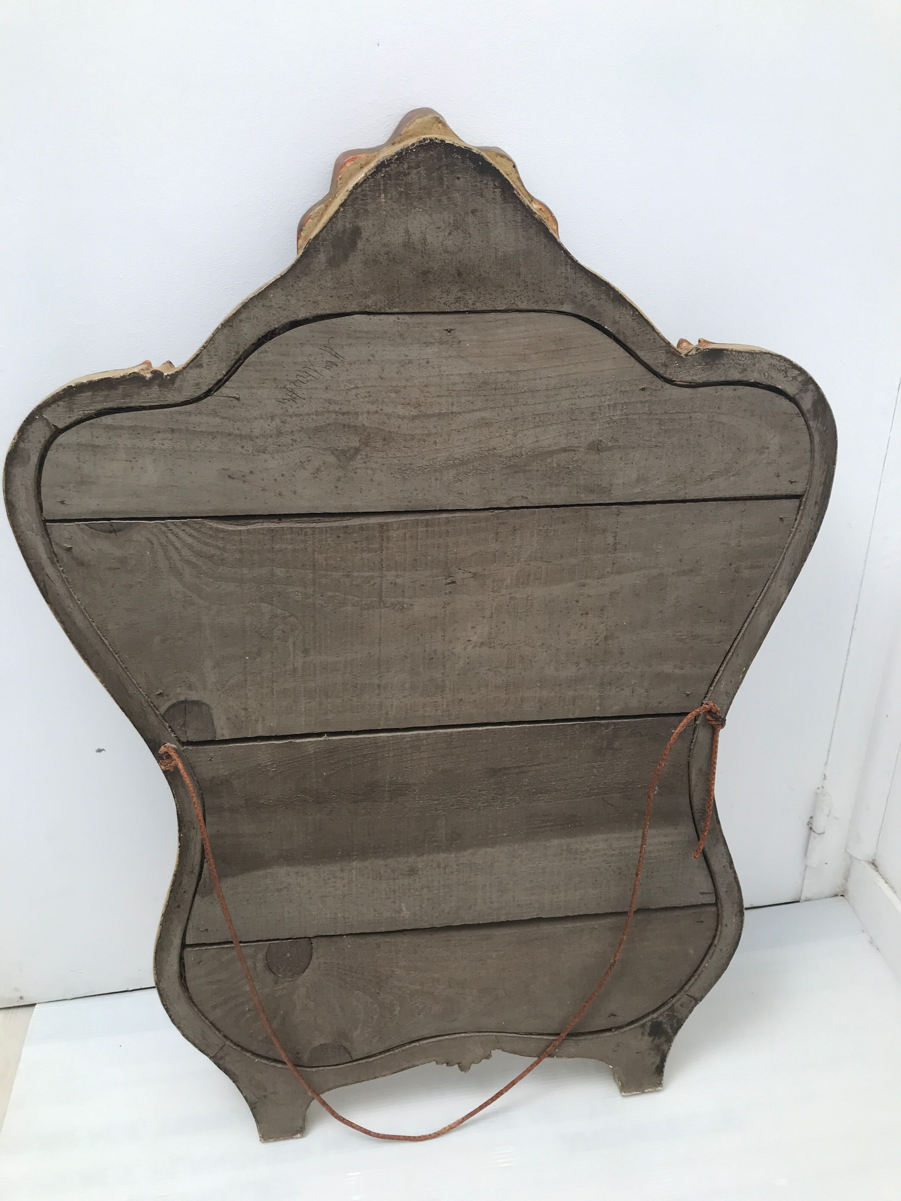 Gilded wooden mirror decoration shell Louis XIV