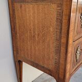 Commode sauteuse Louis XVI en marqueterie 19ème