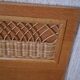 Vintage 1970s single rattan bed in blond wood