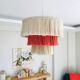 Macrame Pendant Light 30cmx45cm, Nursery Room Pink Lighting