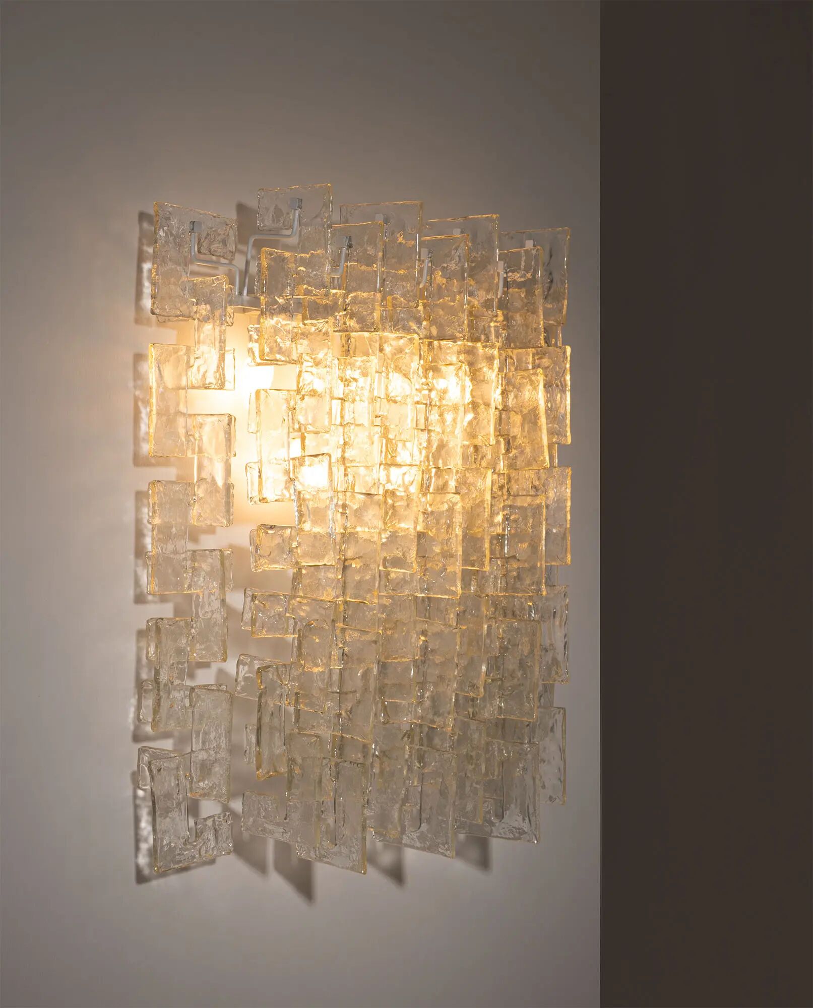 Carlo Nason, sculptural lace glass wall lamp, 1970s