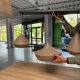 Beige metal suspension