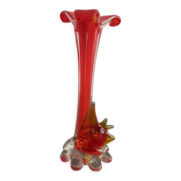 Murano "fish" orange soliflore from the 1970s.