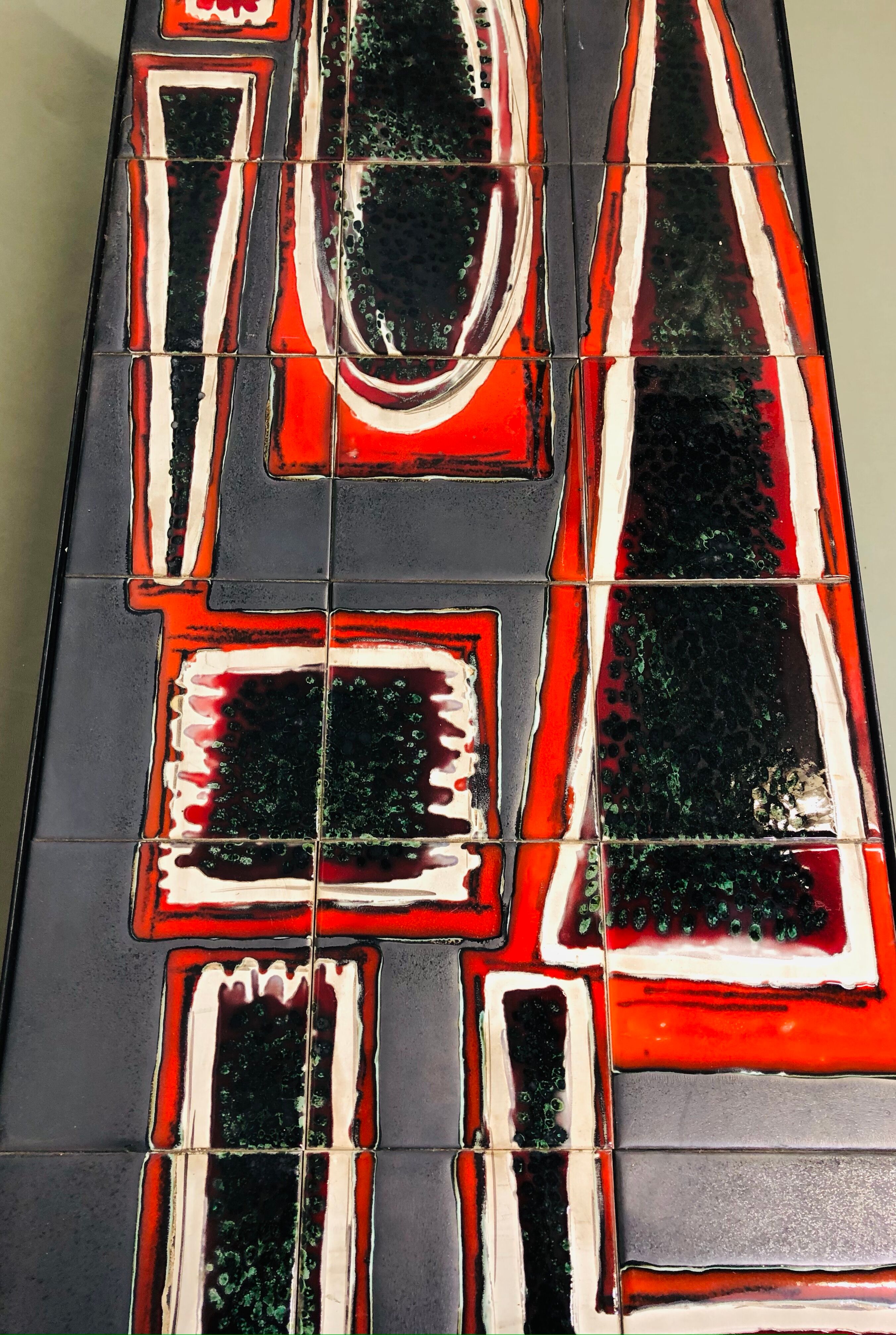 1950 coffee table with Jacolor Ceramics