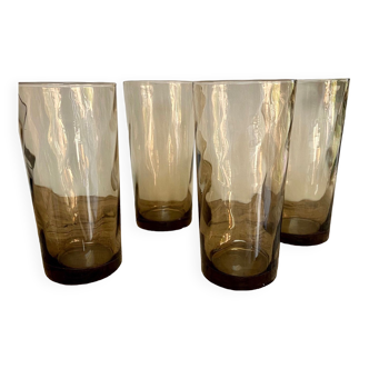 4 twisted smoked glasses