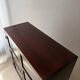 Mid-century display cabinet dark wood glass