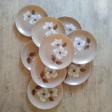 Set of 12 vintage stoneware dinner plates