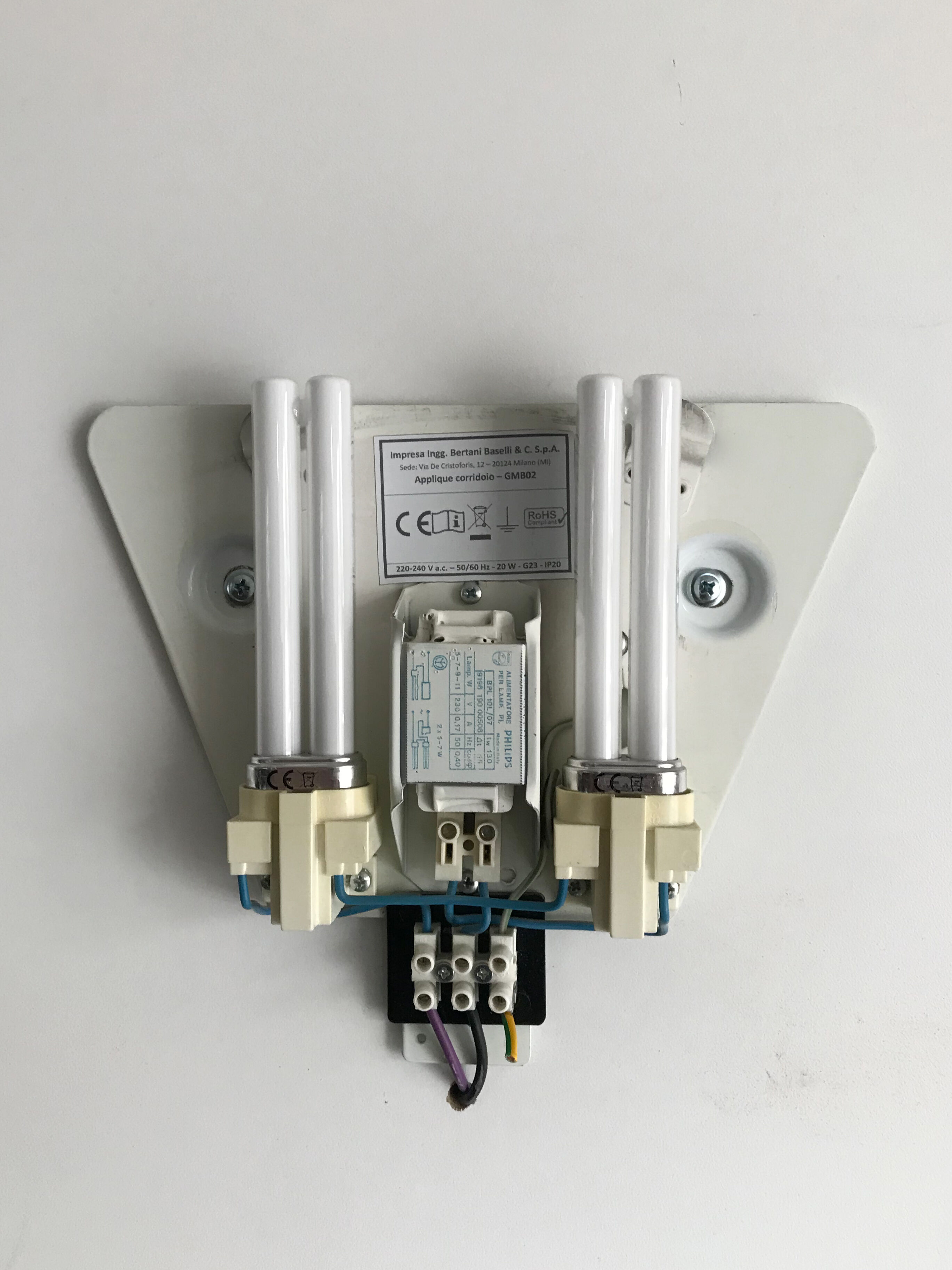 Italian sconces wall lamps  by Leucos with Murano glass, 1970s