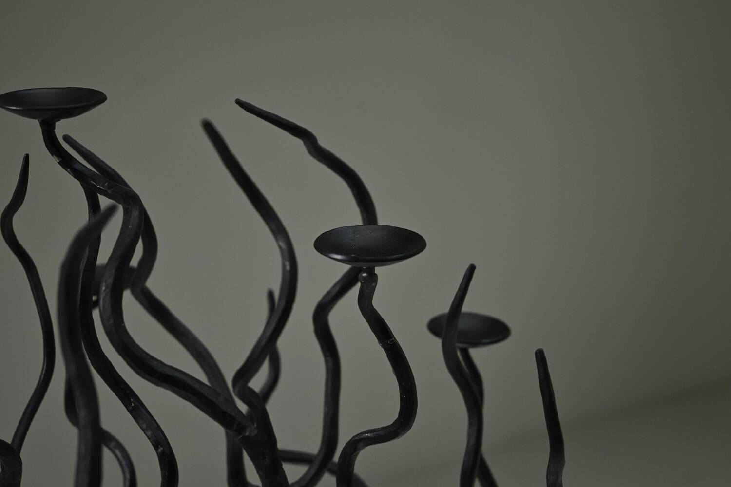 Black brutalist tree candle holder “tree of life” 1970s.