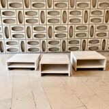 Tables basses carrées modulables en travertin adouci