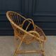 Paire de fauteuils en rotin, travail français 1960