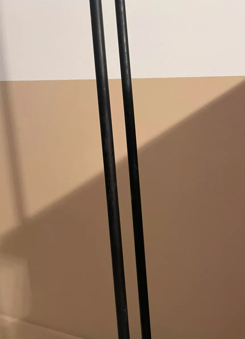 Adjustable modernist floor lamp black lacquered metal Italian 80s