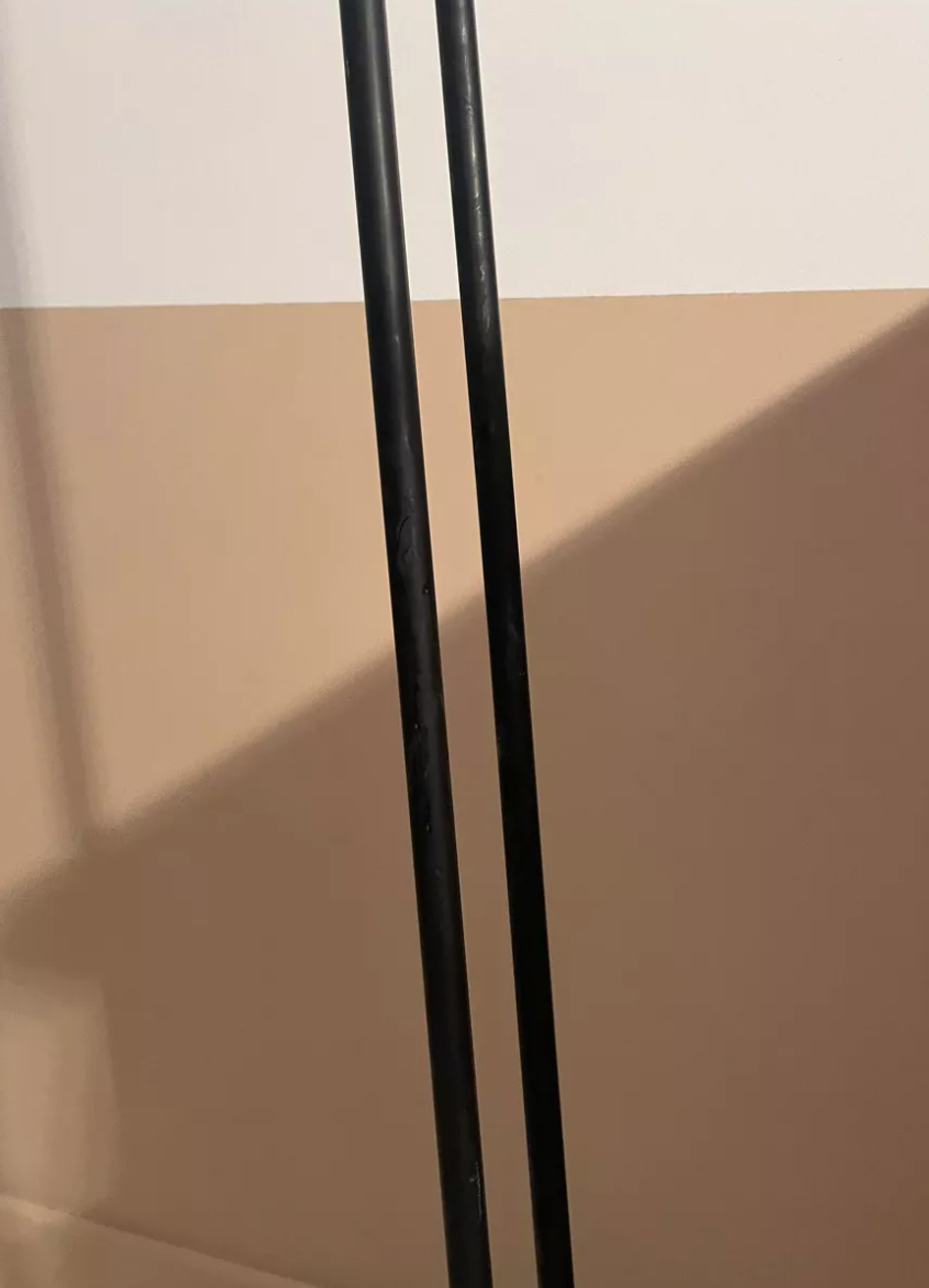 Adjustable modernist floor lamp black lacquered metal Italian 80s