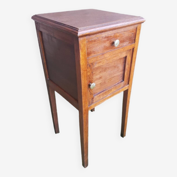Ancien chevet table nuit bois tiroir + case vintage