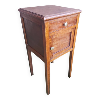 Ancien chevet table nuit bois tiroir + case vintage