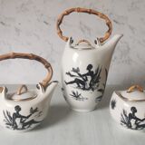 Coffee service African porcelain décor from Limoges