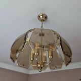 Golden glass chandelier for living room or dining room