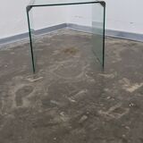 Vintage glass and metal side table