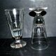 Verres à café de Bistrot Mazagran ancien 1900 en verre soufflé épais et taillé