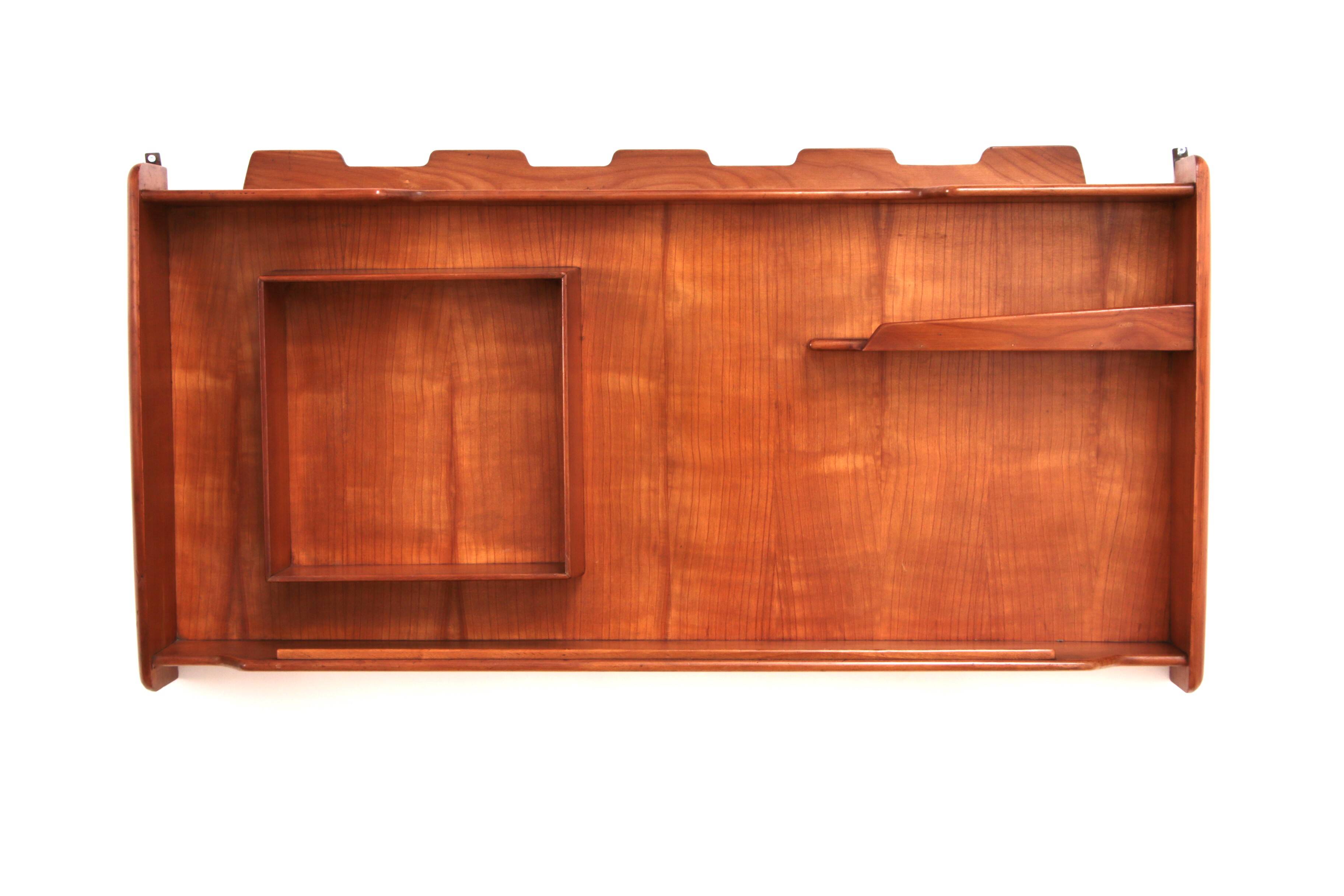 Italian Handmade Walnut wall cabinet from the 1960s.
