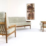 Set van designer bank + 2 fauteuils 'Sliedrecht' - opnieuw bekleed