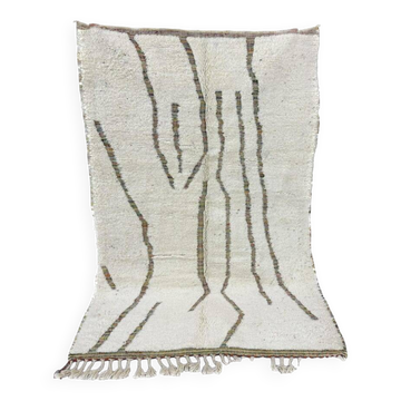 Handmade natural wool Berber rug size 150 x 250 cm