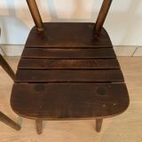 Set of 6 brutalist wooden chairs