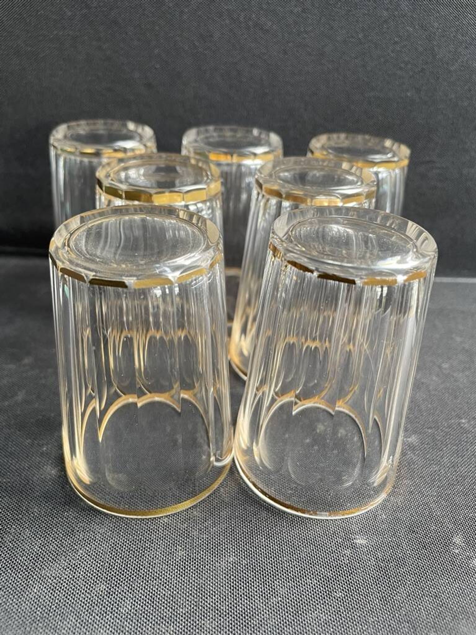 7 gobelets Baccarat service Chicago taille 6410 dorés