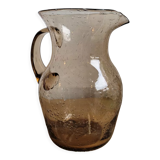 Smoked blown glass pitcher