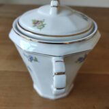 Porcelain sugar bowl with floral decoration