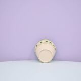 vintage beige flowerpot green polka dots