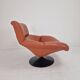 Fauteuil lounge Artifort F518 par Geoffrey Harcourt en cuir, années 1970