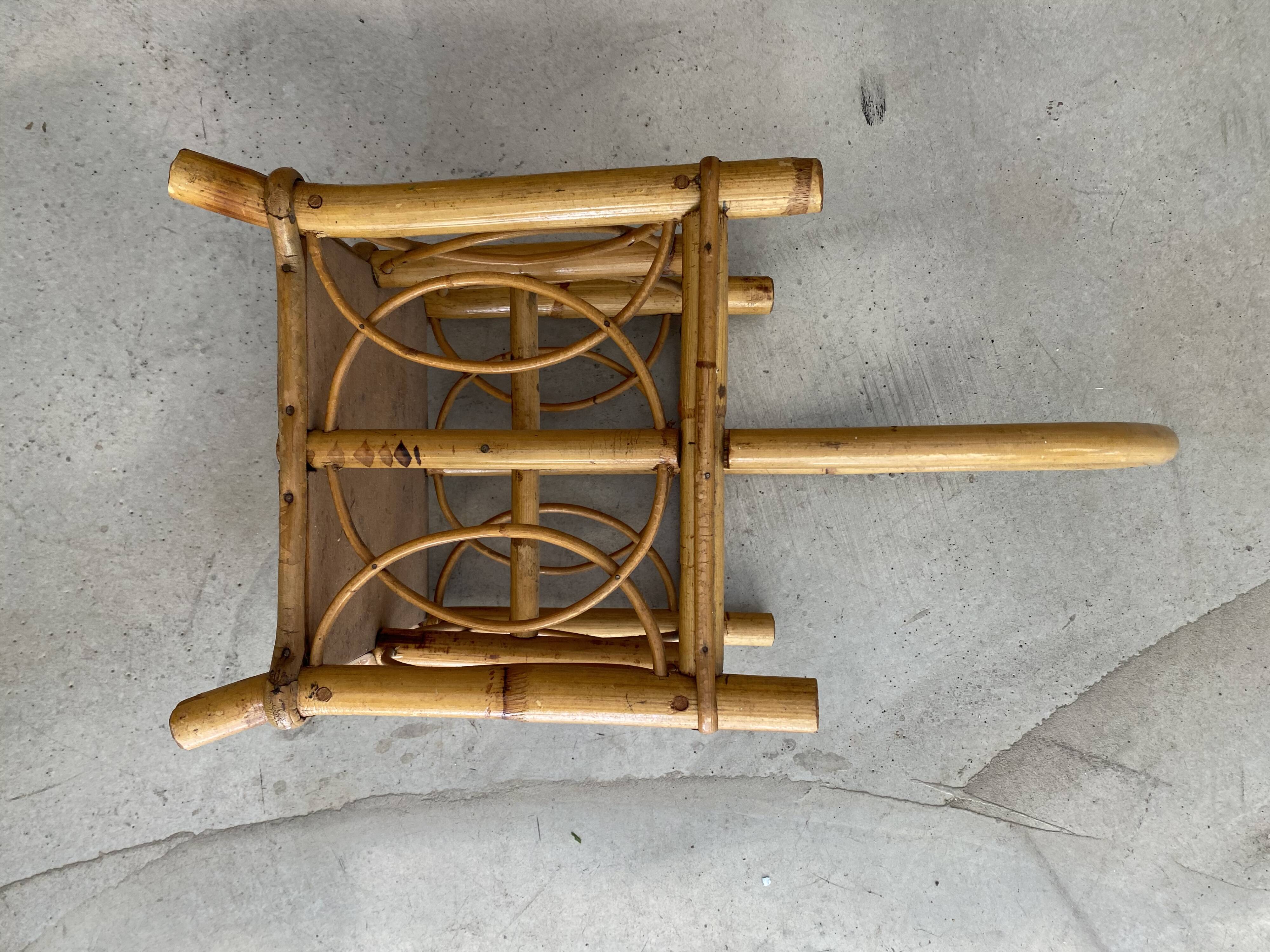 Rattan and bamboo bottle holder