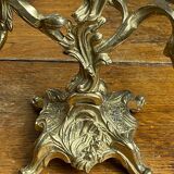 Two-arm chandelier, rocaille style, in bronze
