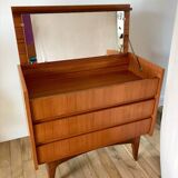 Scandinavian teak dressing table chest of drawers, Danish design, 1960s