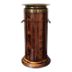 Vintage Florentine umbrella stand made of reclaimed wood and brass.
