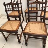 5 canne chairs Henry II style 1900