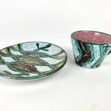 Rare Tasse & Sous-Tasse Signée Humbert Pittari Vallauris Vintage