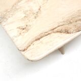 Square vintage Italian marble coffee table / side table from the 1970s