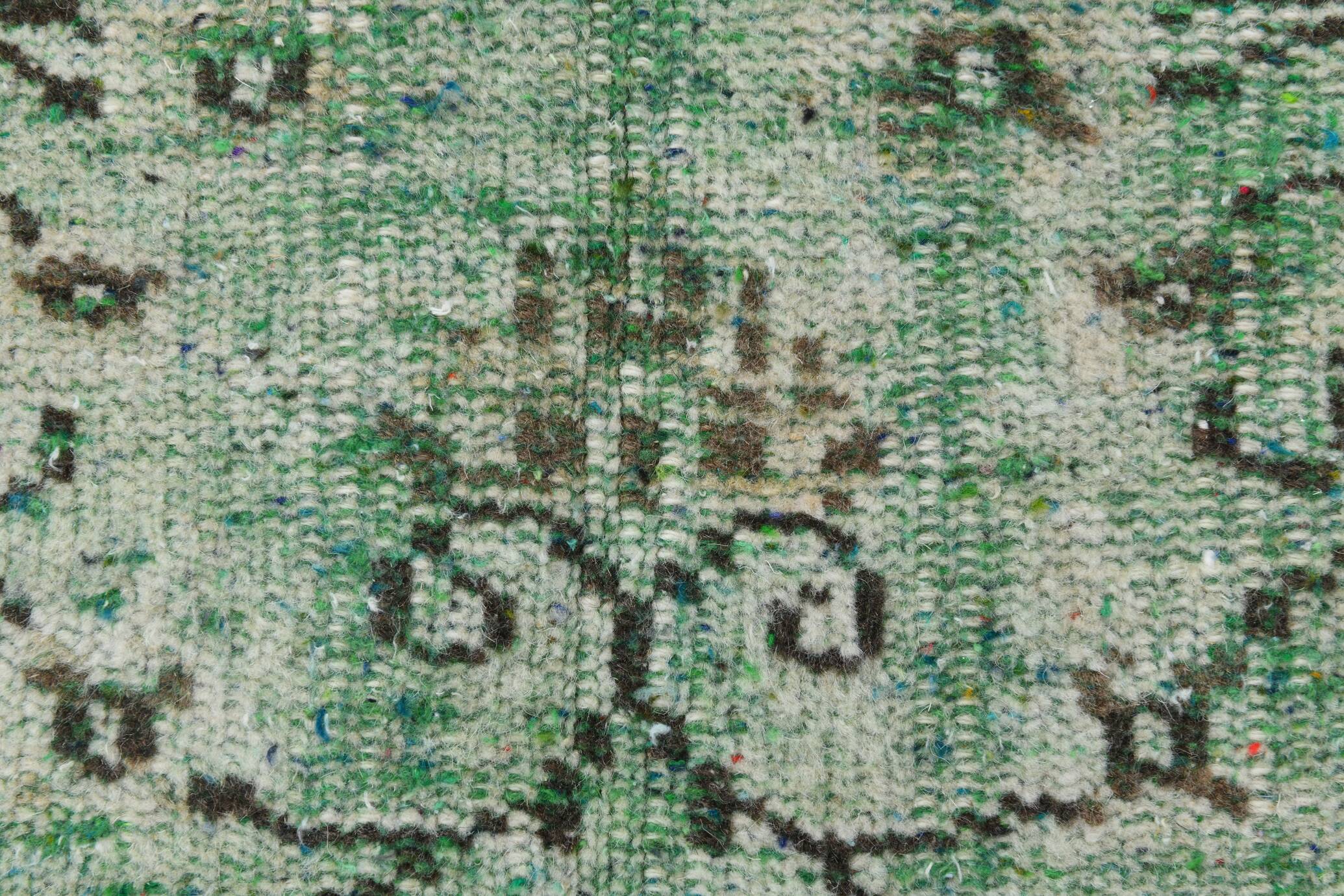 4x9 Rug For Living Room Green Oriental Turkish Vintage Rug, 135x270Cm