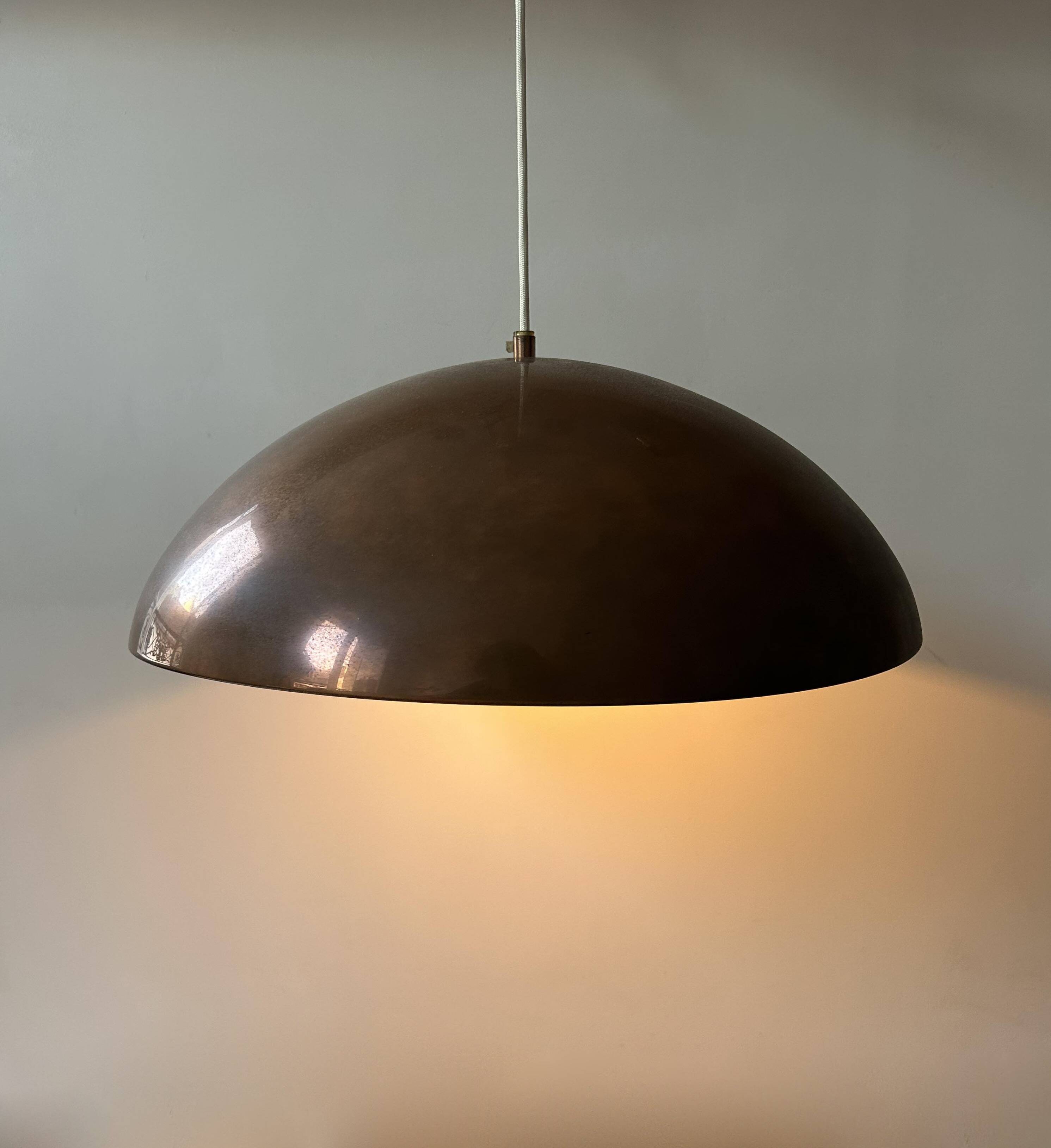 Vintage copper pendant light, Sweden 1960s