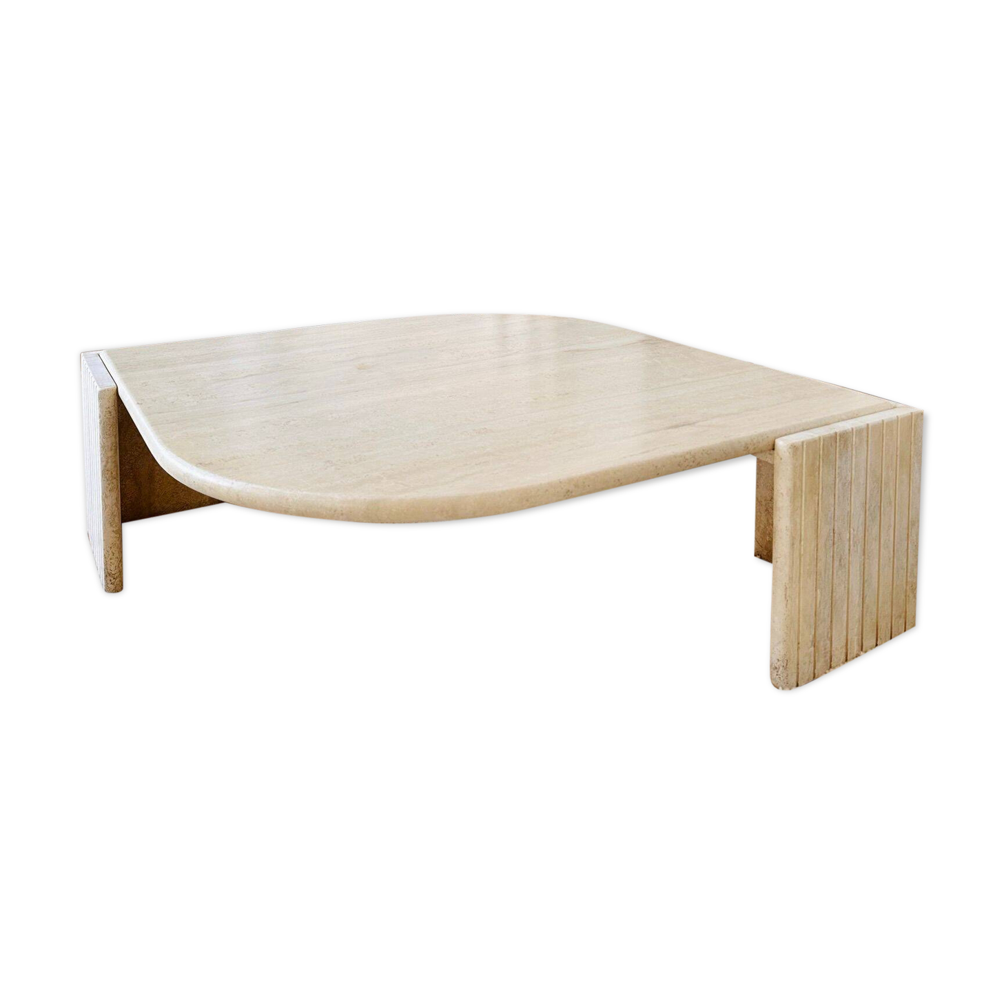 Table basse en travertin "Œil" Roche Bobois