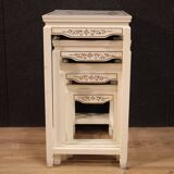 Four French coffee tables in lacquered and painted wood