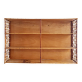 Etagère grande bibliothèque rotin années 60