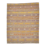 5x6 Soft Yellow & Purple Turkish Kilim, 168x135
